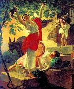 Karl Briullov Girl, gathering grapes in the vicinity of Naples painting